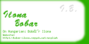 ilona bobar business card